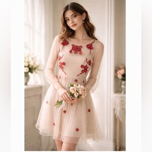 Alice By Temperley Floral Embroidered Fairy Ethereal Whimsy Dress Size 6